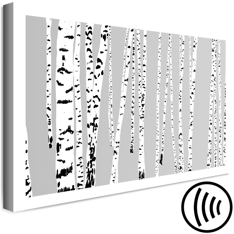 Canvas Black and White Birch Forest (1-part) - Landscape of Trees in Gray Background 115087 additionalImage 6