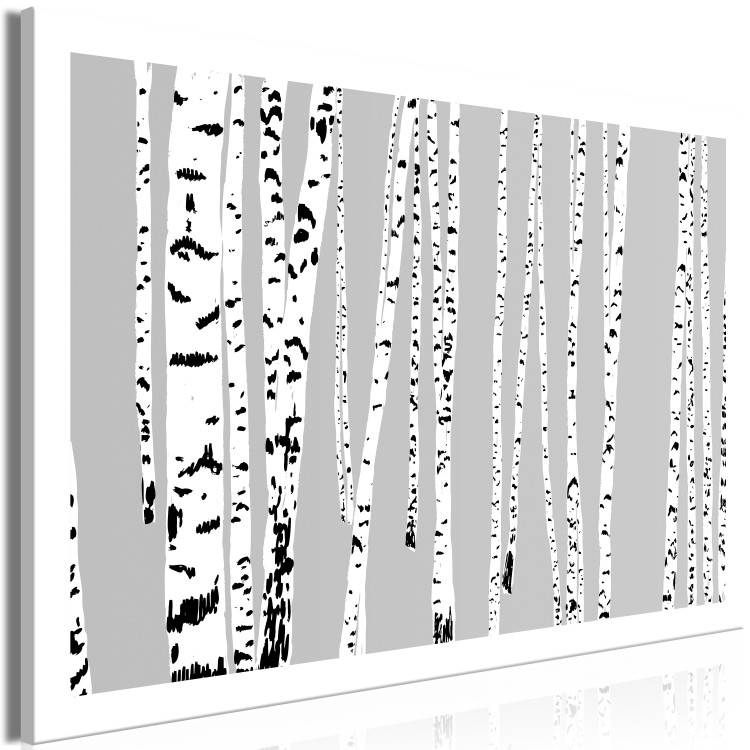 Canvas Black and White Birch Forest (1-part) - Landscape of Trees in Gray Background 115087 additionalImage 2