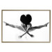 Wall Poster Leap - black and white composition with a man with a heart instead of a face 115187 additionalThumb 16