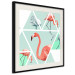 Wall Poster Geometric Flamingos - square - composition with pink birds and triangles 115287 additionalThumb 4