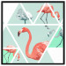 Wall Poster Geometric Flamingos - square - composition with pink birds and triangles 115287 additionalThumb 24