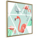 Wall Poster Geometric Flamingos - square - composition with pink birds and triangles 115287 additionalThumb 2