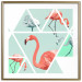Wall Poster Geometric Flamingos - square - composition with pink birds and triangles 115287 additionalThumb 14