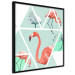Wall Poster Geometric Flamingos - square - composition with pink birds and triangles 115287 additionalThumb 7