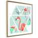 Wall Poster Geometric Flamingos - square - composition with pink birds and triangles 115287 additionalThumb 4