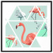 Wall Poster Geometric Flamingos - square - composition with pink birds and triangles 115287 additionalThumb 15