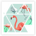 Wall Poster Geometric Flamingos - square - composition with pink birds and triangles 115287 additionalThumb 25