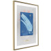Wall Poster Algae - blue abstraction with a plant motif and texts on gray 116887 additionalThumb 6