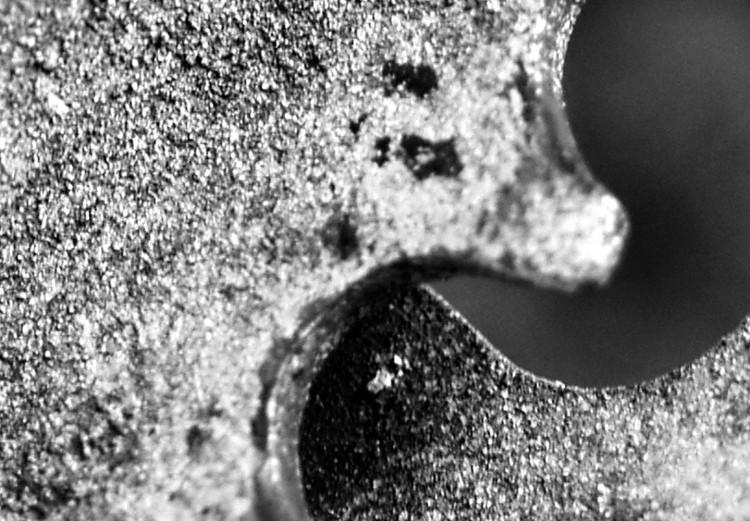 Poster Gear Wheels - black and white shot with a close-up of metal elements 117787 additionalImage 7