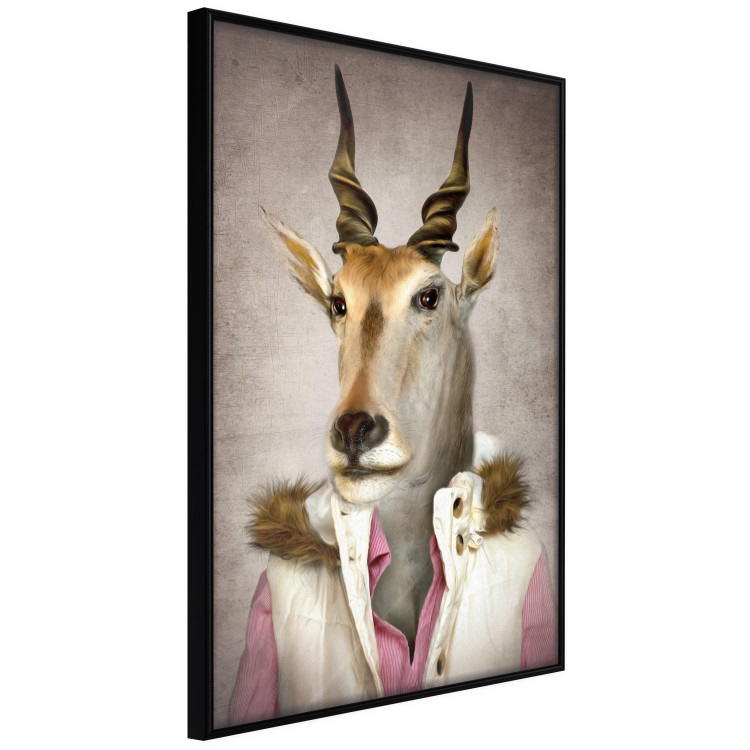 Poster Antelope Jessica - portrait of an animal with a human silhouette in a vest 117887 additionalImage 10
