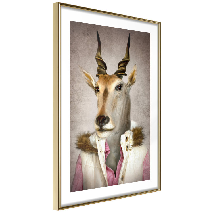 Poster Antelope Jessica - portrait of an animal with a human silhouette in a vest 117887 additionalImage 6