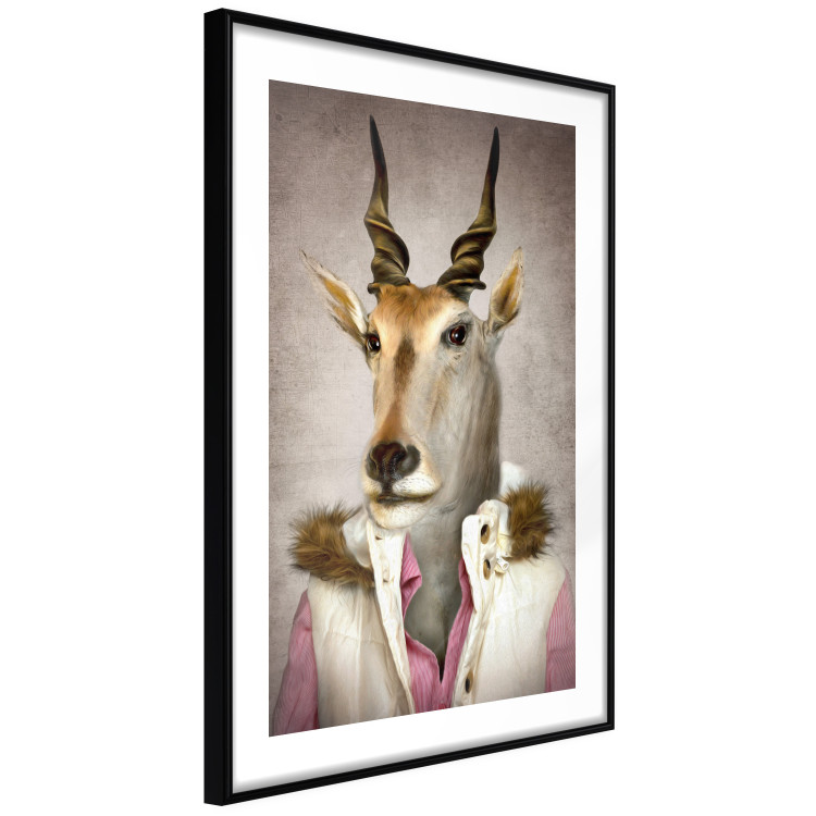 Poster Antelope Jessica - portrait of an animal with a human silhouette in a vest 117887 additionalImage 11