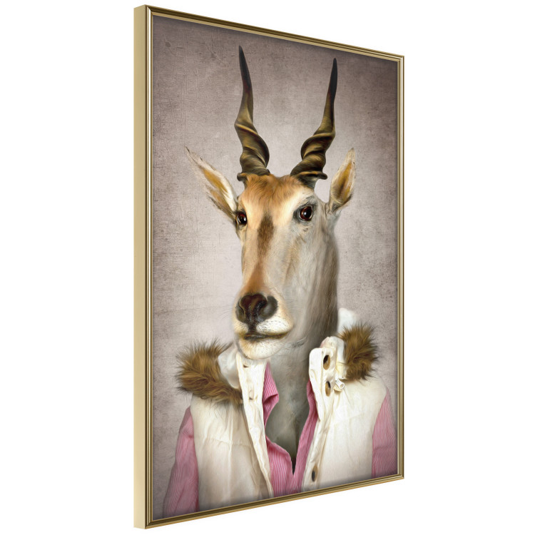 Poster Antelope Jessica - portrait of an animal with a human silhouette in a vest 117887 additionalImage 12
