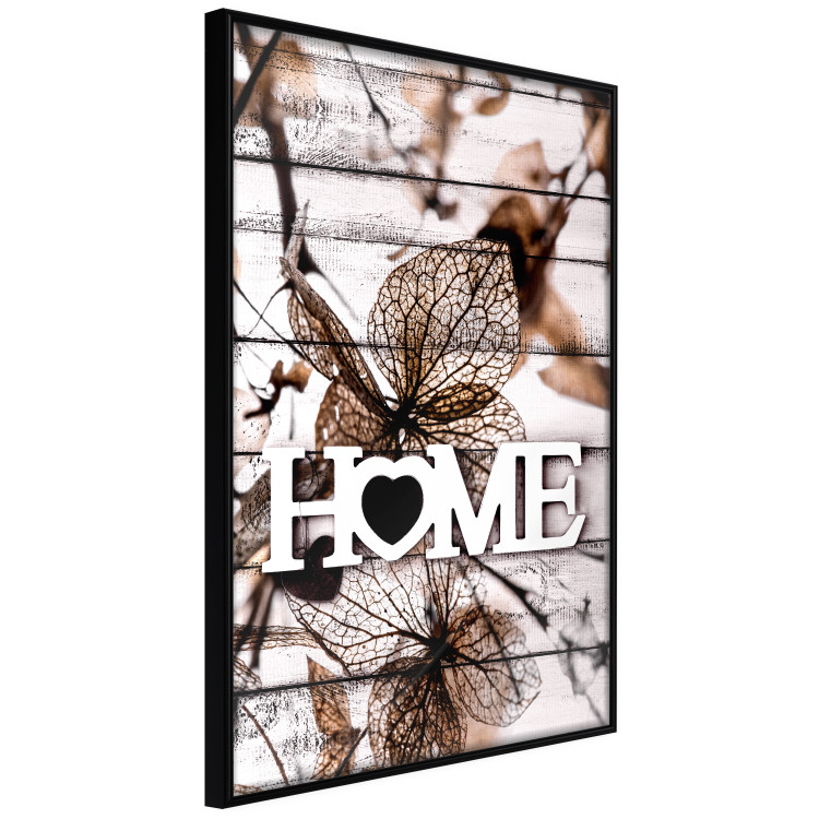 Wall Poster Living Home - autumn composition with a white inscription and flowers in the background 118287 additionalImage 9