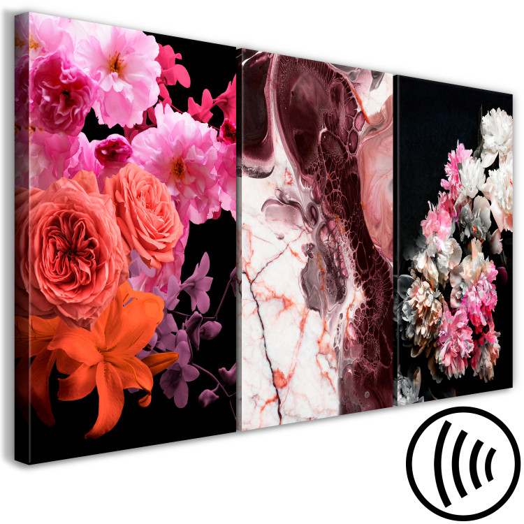 Canvas Print Colorful elegance - lush flowers and vegetation combined with marble 118387 additionalImage 6