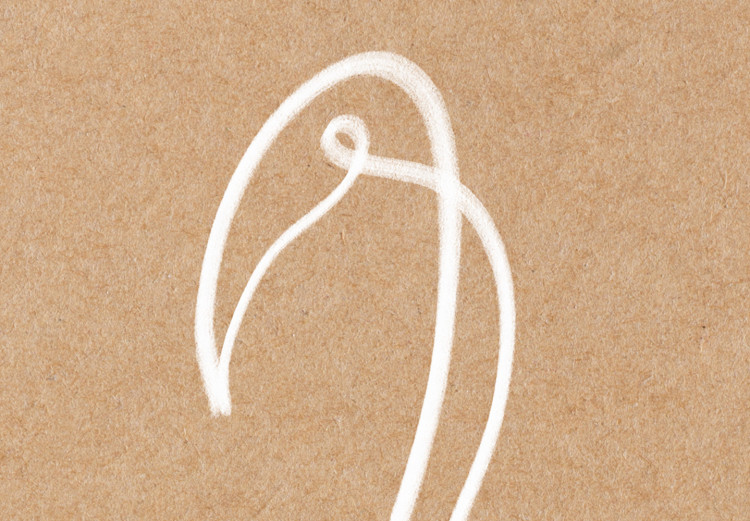 Wall Poster White Flamingo - delicate line art with a bird on a uniform beige background 118987 additionalImage 11