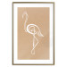 Wall Poster White Flamingo - delicate line art with a bird on a uniform beige background 118987 additionalThumb 14