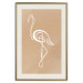 Wall Poster White Flamingo - delicate line art with a bird on a uniform beige background 118987 additionalThumb 19