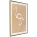 Wall Poster White Flamingo - delicate line art with a bird on a uniform beige background 118987 additionalThumb 2