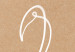 Wall Poster White Flamingo - delicate line art with a bird on a uniform beige background 118987 additionalThumb 9