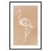Wall Poster White Flamingo - delicate line art with a bird on a uniform beige background 118987 additionalThumb 15