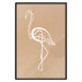 Wall Poster White Flamingo - delicate line art with a bird on a uniform beige background 118987 additionalThumb 24