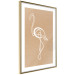 Wall Poster White Flamingo - delicate line art with a bird on a uniform beige background 118987 additionalThumb 8
