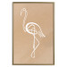 Wall Poster White Flamingo - delicate line art with a bird on a uniform beige background 118987 additionalThumb 20