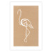 Wall Poster White Flamingo - delicate line art with a bird on a uniform beige background 118987 additionalThumb 25