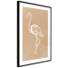 Wall Poster White Flamingo - delicate line art with a bird on a uniform beige background 118987 additionalThumb 11