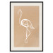 Wall Poster White Flamingo - delicate line art with a bird on a uniform beige background 118987 additionalThumb 18