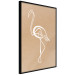 Wall Poster White Flamingo - delicate line art with a bird on a uniform beige background 118987 additionalThumb 12