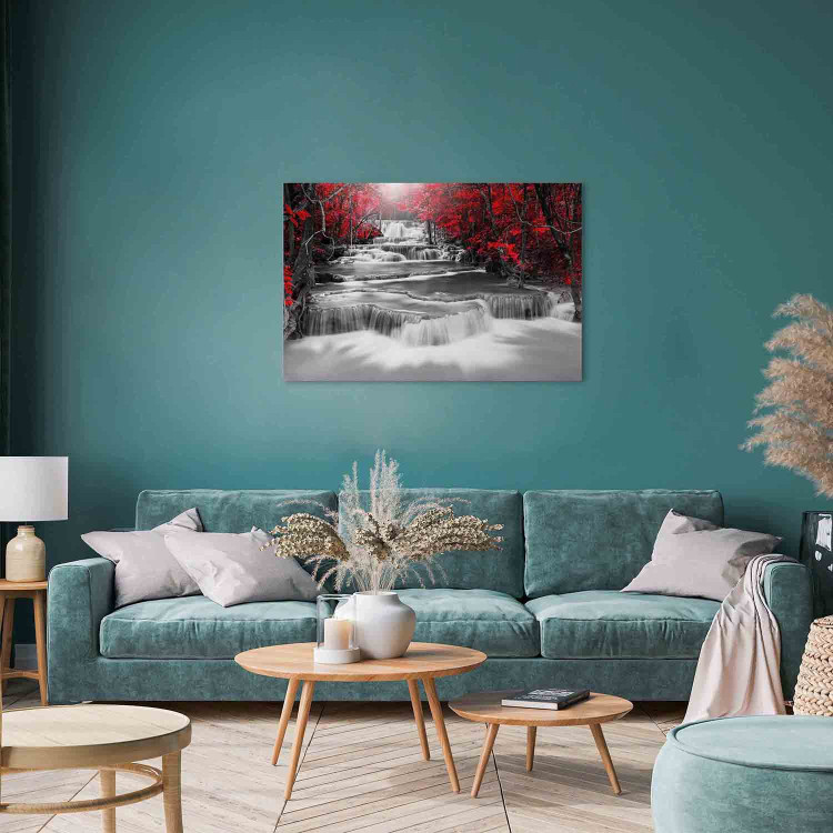 Canvas Print Cascade of Thoughts (1 Part) Wide Red 123187 additionalImage 9