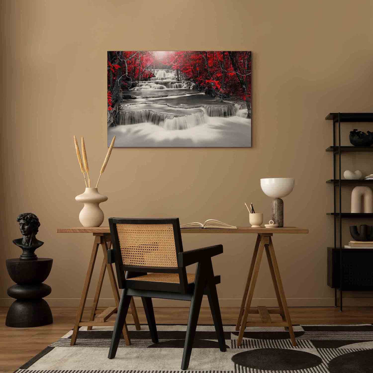 Canvas Print Cascade of Thoughts (1 Part) Wide Red 123187 additionalImage 11