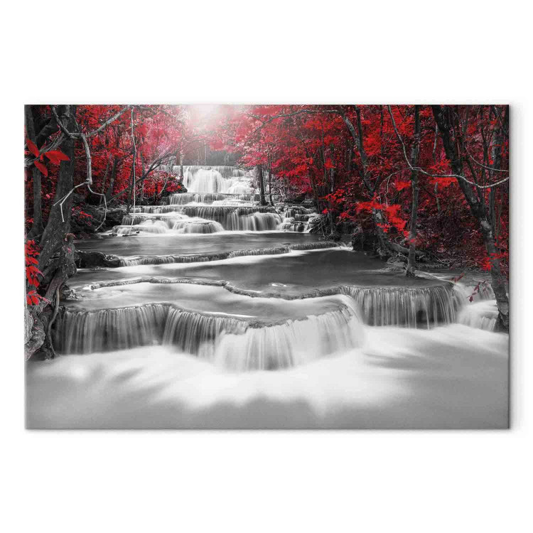 Canvas Print Cascade of Thoughts (1 Part) Wide Red 123187 additionalImage 7