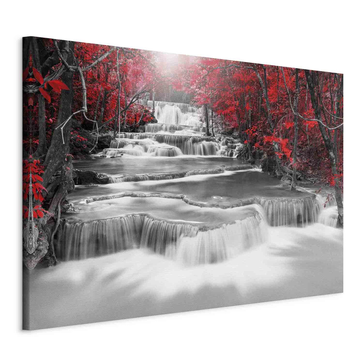 Canvas Print Cascade of Thoughts (1 Part) Wide Red 123187 additionalImage 2