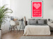 Poster Let's Love - striped heart and English captions on red background 123587 additionalThumb 4