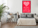 Poster Let's Love - striped heart and English captions on red background 123587 additionalThumb 3