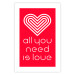 Poster Let's Love - striped heart and English captions on red background 123587 additionalThumb 19