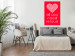 Poster Let's Love - striped heart and English captions on red background 123587 additionalThumb 17