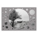 Wall Poster Hierapolis - black and white landscape of trees in circular frame 123987