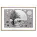 Wall Poster Hierapolis - black and white landscape of trees in circular frame 123987 additionalThumb 14