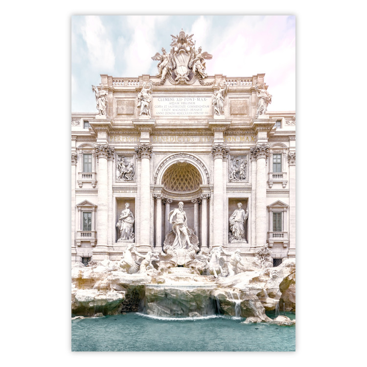 Poster Trevi Fountain - bright composition with Roman architecture and sculptures 129487