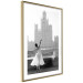 Poster Dance by the River - gray landscape with a dancing woman against a city backdrop 129787 additionalThumb 7