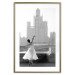 Poster Dance by the River - gray landscape with a dancing woman against a city backdrop 129787 additionalThumb 14