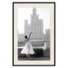 Poster Dance by the River - gray landscape with a dancing woman against a city backdrop 129787 additionalThumb 19