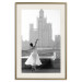 Poster Dance by the River - gray landscape with a dancing woman against a city backdrop 129787 additionalThumb 20