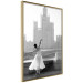Poster Dance by the River - gray landscape with a dancing woman against a city backdrop 129787 additionalThumb 12