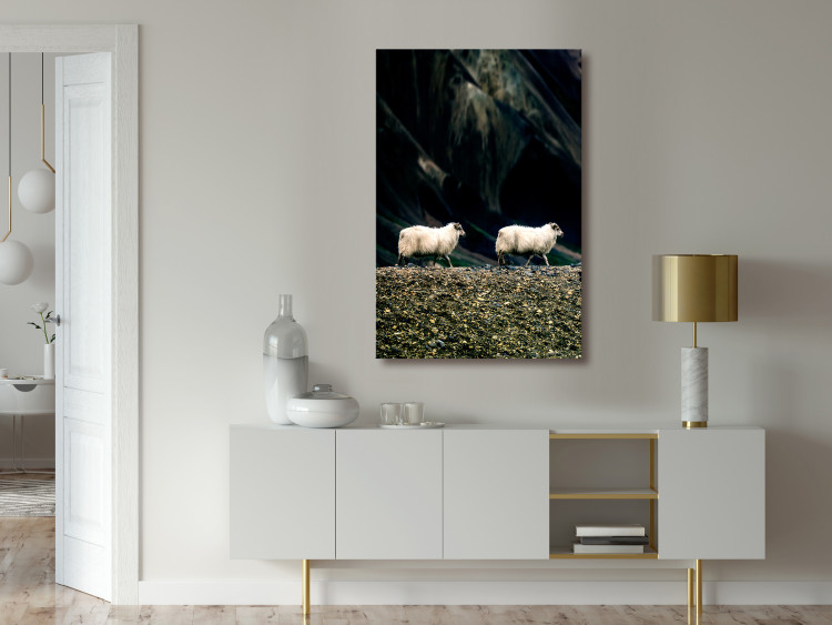 Canvas Art Print Follow Me! (1-piece) Vertical - photograph of two white animals 130287 additionalImage 3