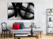Canvas Art Print Black brush marks - black and white abstraction in modern style 134387 additionalThumb 3